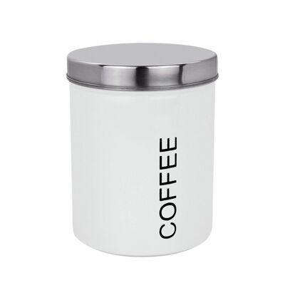 Harbour Housewares - Recipiente de metal para café, color blanco