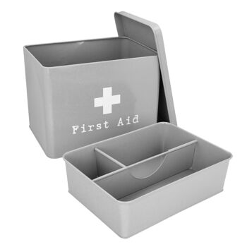 Boîte de rangement pour médicaments de premiers secours en métal Harbor Housewares - Gris 4