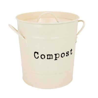 Harbour Housewares Metal Garden Compost Bin - Cream