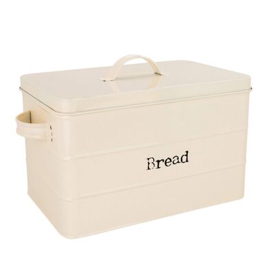 Harbour Housewares Metal Kitchen Bread Bin - Cream