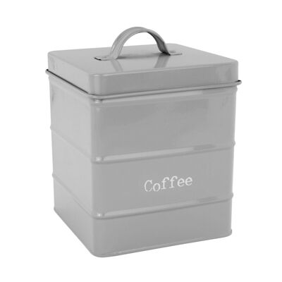 Harbour Housewares Vintage Style Metal Kitchen Coffee Canister - Grey - 2L