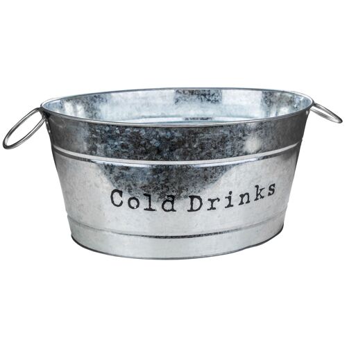 Harbour Housewares Vintage Style Metal Party Ice / Drinks Bucket - Steel - 48.5cm