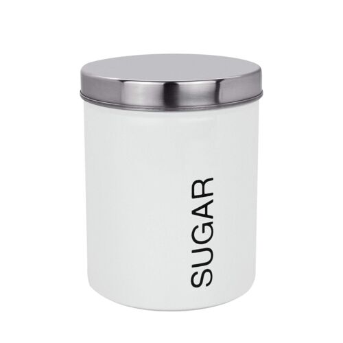 Harbour Housewares Metal Sugar Canister - White