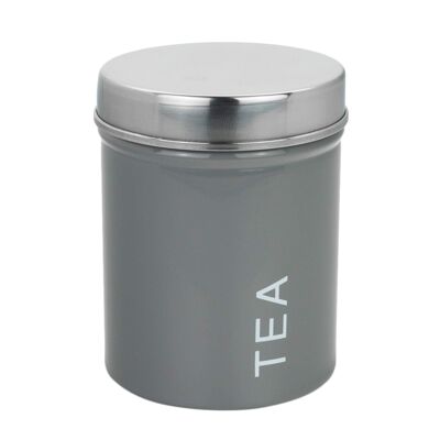 Harbour Housewares Metal Tea Canister - Grey