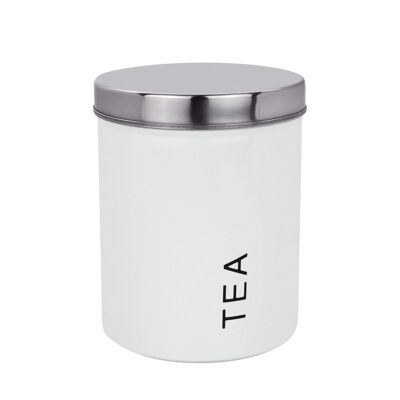 Boîte à thé en métal Harbor Housewares - Blanc