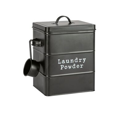 Harbour Housewares Vintage Metal Washing Powder Storage Tin - Black