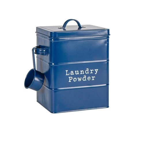 Harbour Housewares Metal Washing Powder Storage Tin - Blue