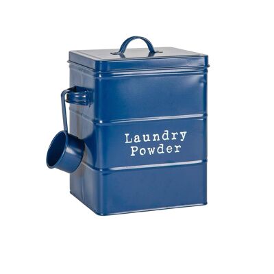 Harbor Housewares Boîte de rangement en métal pour lessive en poudre - Bleu