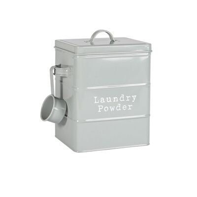 Harbour Housewares Lata de almacenamiento de detergente en polvo de metal vintage - Gris
