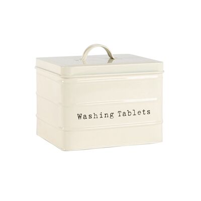Harbor Housewares Boîte de Rangement pour Tablettes de Lavage en Métal Vintage - Crème