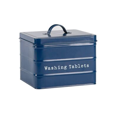 Harbor Housewares Boîte de rangement en métal pour tablettes de lavage - Bleu