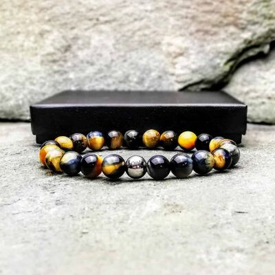 Pulsera con cuentas de ojo de tigre de lujo