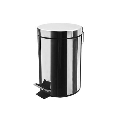 Harbour Housewares Cubo de basura con pedal para baño con cubo interior - Cromo - 3L