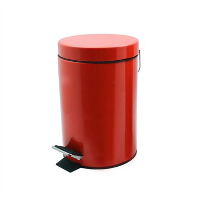 Poubelle à pédale de salle de bains Harbor Housewares avec seau intérieur - Rouge - 3L