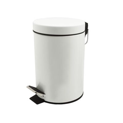 Harbour Housewares Pattumiera da bagno a pedale con secchio interno - Bianco - 3 litri