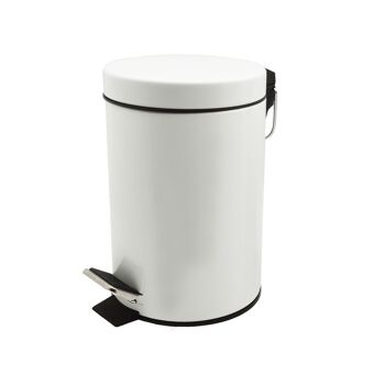 Poubelle à pédale de salle de bain Harbor Housewares avec seau intérieur - Blanc - 3L 1