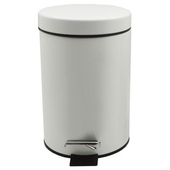 Poubelle à pédale de salle de bain Harbor Housewares avec seau intérieur - Blanc - 3L 5