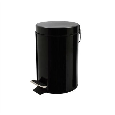 Harbour Housewares Papelera de baño con pedal y cubo interior - Negro - 3L