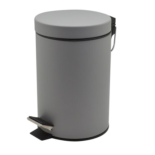 Harbour Housewares 3 Litre Bathroom Pedal Bin With Inner Bucket - Grey Matte