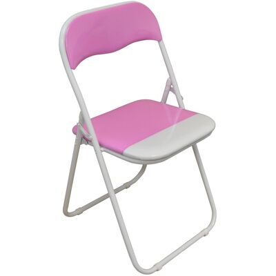 Harbour Housewares rosa / blanco acolchado, plegable, silla de escritorio