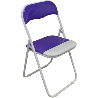 Harbour Housewares Silla de escritorio plegable, acolchada, color morado y blanco