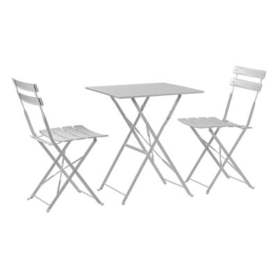 Harbour Housewares 3 Piece Sussex Bistro Set - Square - White