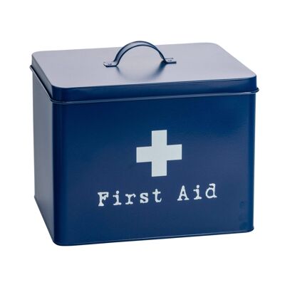 Harbour Housewares Vintage First Aid Medicine Box - Navy