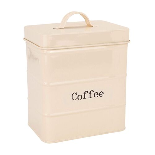 Harbour Housewares Vintage Metal Coffee Canister - Cream