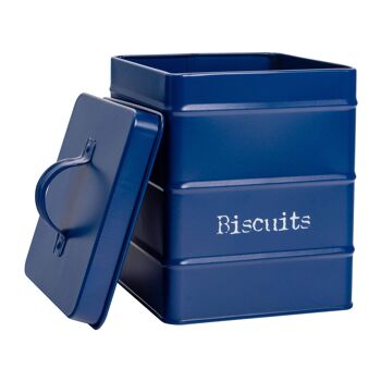 Boîte à biscuits de cuisine en métal vintage Harbour Housewares - Bleu marine 3