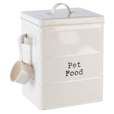 Harbour Housewares Recipiente de comida para mascotas de metal vintage