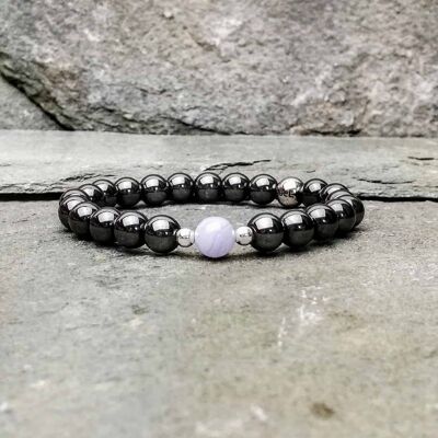 Braccialetto con ematite e agata pizzo blumatite