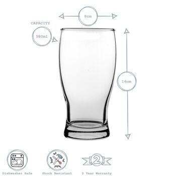 Verre à bière LAV Belek Tulip Pint - Transparent - 580 ml 3