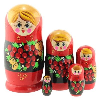 Matrioska in legno Nesting Doll 5 pezzi Babushka tradizionale