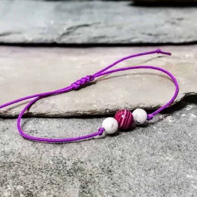 Pink Agate and Howlite Friendship Bracelet