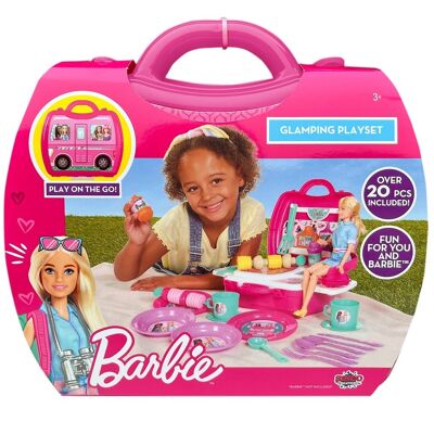 Jouet d'imitation. GLAMPING BARBIE CAMPING ET BARBECUE MALLETTE