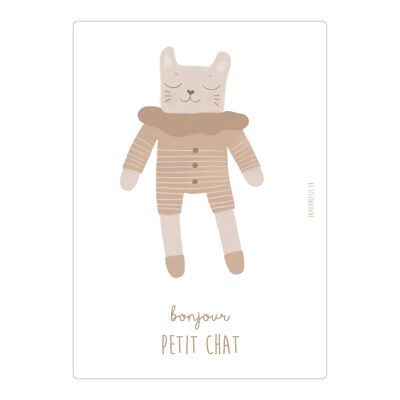 Carte "doudou chat" rayures