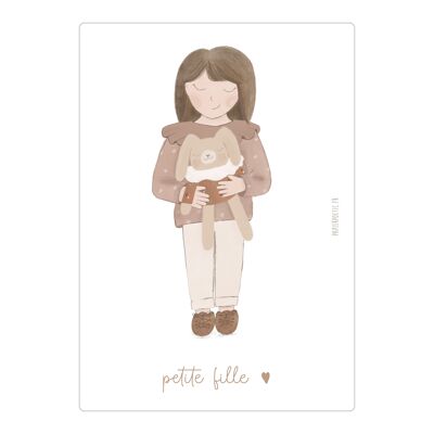 Carte "petite fille" doudou