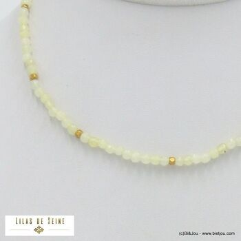 Collier acier inoxydable billes pierre naturelle 0122133 3