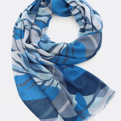 Scarf Ecovero (TM) / Abstract Nature - shades of blue