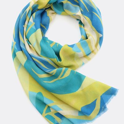 Scarf Ecovero (TM) / Abstract Nature - green / turquoise
