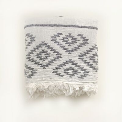 Serviette Turque Kilim Gris - Kilim au nom de 🤘