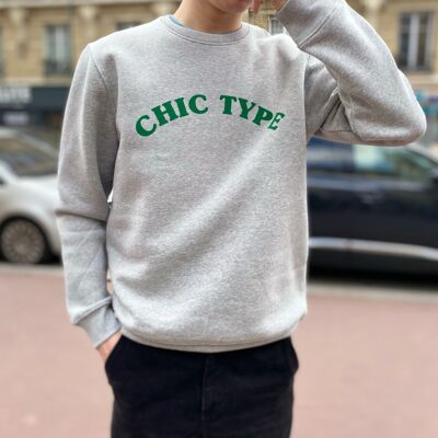 "Chic Type" gray men's sweatshirt