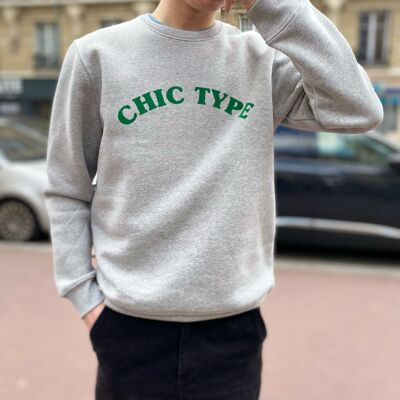 "Chic Type" gray men's sweatshirt