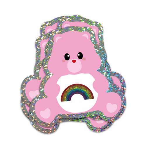 Glitter sticker Care bear Sending rainbows