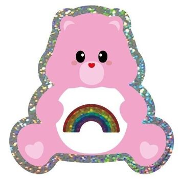 Autocollant scintillant Care bear Envoi d'arcs-en-ciel 3