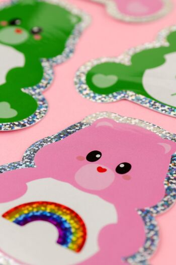 Autocollant scintillant Care bear Envoi d'arcs-en-ciel 4