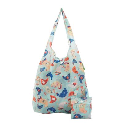 Eco Chic Lightweight Foldable Reusable Shopping Bag Chicken