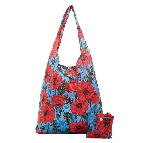 Eco Chic Lightweight Foldable Reusable Shopping Bag Poppies