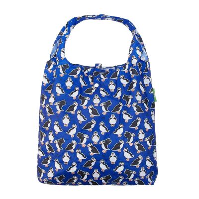 Eco Chic Lightweight Foldable Reusable Shopping Bag Puffins