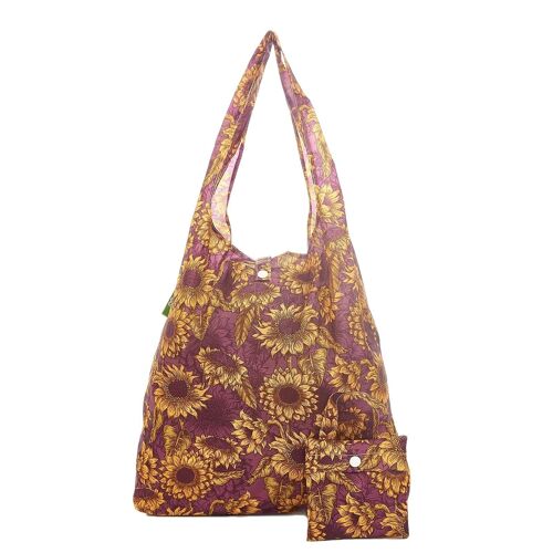 Eco Chic Lightweight Foldable Reusable Shopping Bag Sunflower